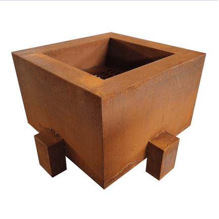 Weathering Steel Rectangle Garden Fire Pit