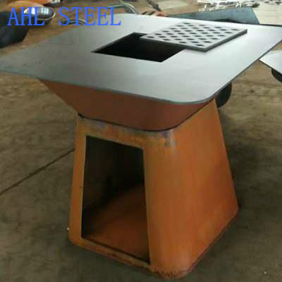 Corten Steel Fire grill With Cooktop