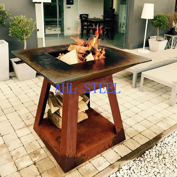 Corten Steel Patio Cooking Grill BBQ