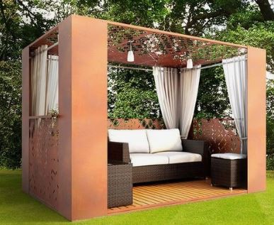 AHL Corten Steel Garden Decorative Metal Gazebo