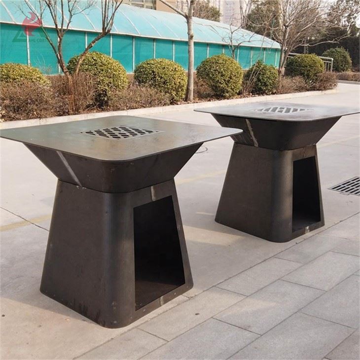 Outdoor Corten Steel Charcoal BBQ Grill For Picnic